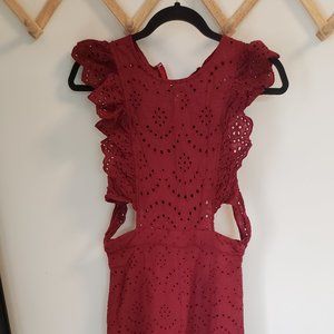 Lace maroon jumsuit